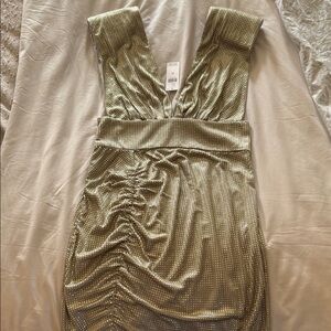 Anthropology Short Matte Gray Rhinestone Sleeveless Dress XS NWT